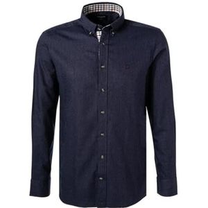 Hackett London Flanel Multi Trim Shirt voor heren, Blauw (zwart), M