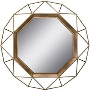 Stonebriar SB-6137A Gold Geometric Wall Mirror, 30 x 30