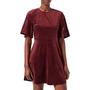 NA-KD Dames Velvet Mini Dress Lssige jurk, bordeaux, 46