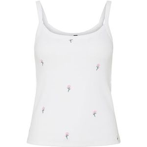 PIECES Pcmay Strap Embroidery Top JRS Bc, wit (bright white), XL