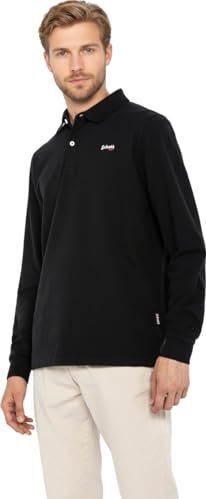 SCHOTT - Poloshirt - Zwart - Katoen - Lange Mouwen