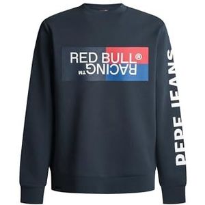 Red Bull Racing X Pepe Jeans Heren RBR COLOUR BLOCK GRAPHIC CREW Sweatshirt, Blauw (DULWICH BLUE), XS, Blauw (Dulwich Blue), XS