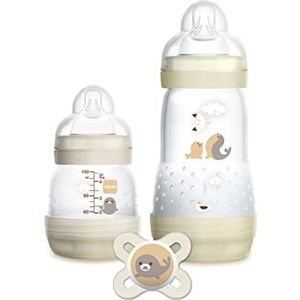 MAM Easy Start (TM) Anti-Colic Starter Set 0+ maanden, set van 2 babyflessen 130 ml en 260 ml met nanò fopspeen 0-2 maanden, neutraal