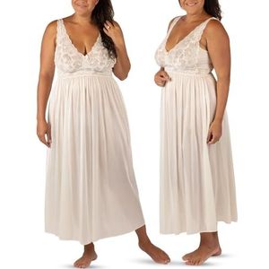 Shadowline Classy Nightgowns for Women Elegant Sleepwear, Ivory, Large