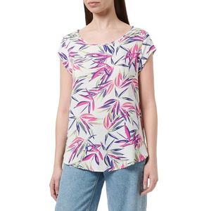 ONLY Onlnova Life S/S Top Aop Ptm Top dames,Cloud Dancer/Aop: 476 True Leaf,36