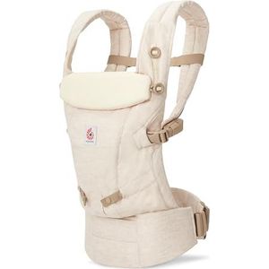 Ergobaby Adapt linnen babydrager voor pasgeborenen vanaf de geboorte, met 3 posities ergonomische buikdrager rugdrager draagzak, Natural Linen