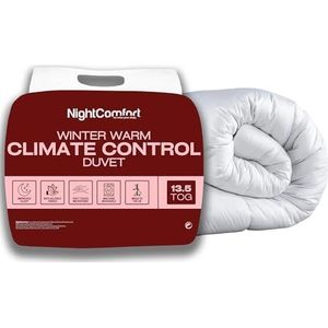 Night Comfort Winter Warms Anti-Allergie 13,5 Tog King Size Dekbed - Hypoallergeen Ademend Microvezel Cover met Zwaargewicht Hollowfiber Vulling Hotelcollectie Beddengoed Quilt - (Wit, 230 x 220 cm)