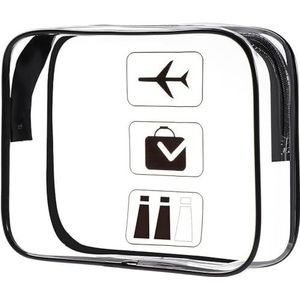 Oderra Transparante toilettas – 1 transparante tas voor reizen voor het vervoer van vloeistoffen, vliegtuigmapje voor vrouwen en mannen