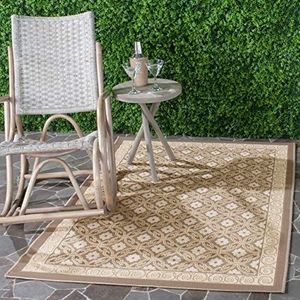 Safavieh tapijt voor binnen en buiten, geweven, polypropyleen, tapijt in beige 120 X 180 cm Beige/Beige