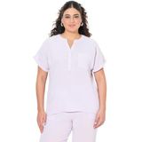 Ulla Popken - Blouse - Pastellila - Wijde Blouse - Knoopsluiting