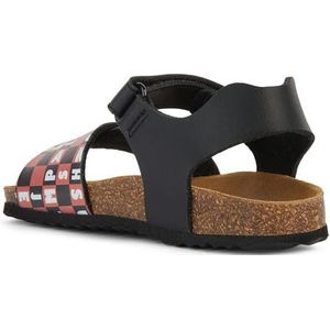 Geox J Ghita Boy B Sandalen voor jongens, zwart-rood, 24 EU