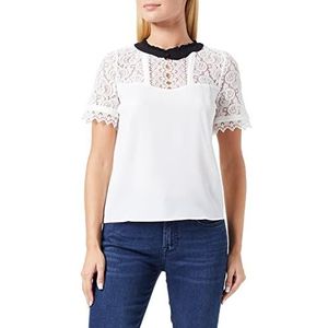 Naf Naf Dana MC Damesblouse, Ecru/Zwart, S