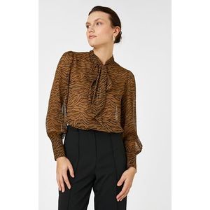 Koton Dames zebra patroon chiffon blouse, Black Design (9D9), 40