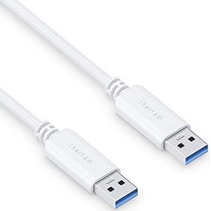 PureLink USB-A naar USB-A-kabel, USB 3.1 Gen 1 met 5 GB/s gegevensoverdracht, wit, 0,50 m