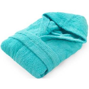 Top Towel Badjas voor meisjes, badjas voor kinderen, 100% katoen, badstof, 450 g, 14 tot 16 jaar, aguamar