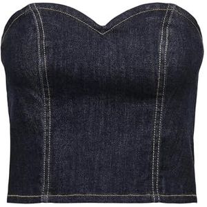 ONLTIKI S/L DNM Rinse Corset TOP GUA, donkerblauw (dark blue denim), M