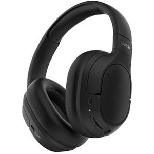 Belkin SoundForm Isolate draadloze koptelefoon met hybride actieve ruisonderdrukking, Bluetooth noise cancelling hoofdtelefoon met 60u afspeeltijd, diepe bas, CloudCushion oorkussens - Zwart