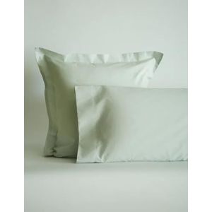 Sancarlos Kussensloop, tweekleurig, pastelgroen, 100% percale katoen, vierkant, 60 x 60 cm