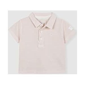 Gocco Poloshirt met korte mouwen en contrast, uniseks, baby, Lichtroze, 12 Maanden