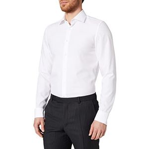 Seidensticker Business overhemd - slim fit - strijkvrij - Kent kraag - extra lange mouw - 100% katoen, wit (wit 01), 38
