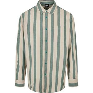 Urban Classics Heren Gestreept Shirt Shirt, Groenlancer/Softseagrass, S