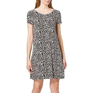 ONLY Vrouwelijke jurk met korte mouwen casual, zwart/Aop: eggnog Leo, XXS