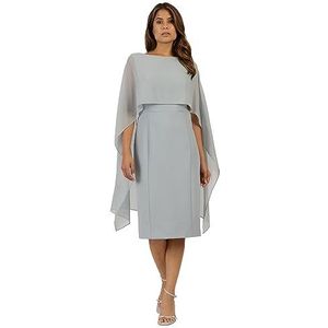 ApartFashion Kokerjurk met chiffonstola, Smoky Blue., 38