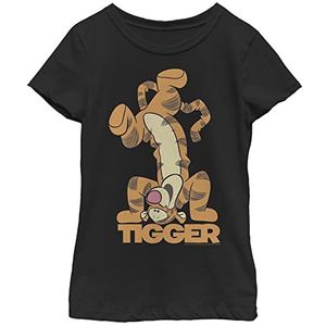 Disney Winnie The Pooh Tigger Bounce Girl's Solid Crew Tee, zwart, XS, Schwarz, XS