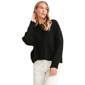 NA-KD Brede gebreide trui voor dames, Zwart, XS