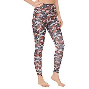 LOS OJOS Camo Leggings voor dames, hoge taille, buikweg, camouflage, workout leggings voor vrouwen, Kool-kastanjebruin, XS