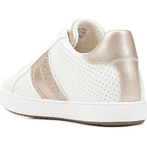 Geox D BLOMIEE F Sneakers voor dames, wit/LT goud, 39 EU, Wit Lt Gold, 39 EU
