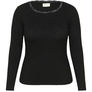KAFFE - CURVE - Shirt - Zwart - Lange Mouw