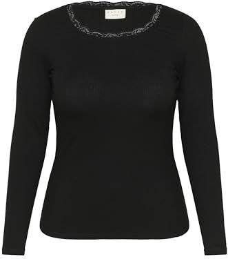 KAFFE - CURVE - Shirt - Zwart - Lange Mouw