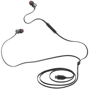 JBL Tune 310C Bedraade in-ear oortjes met microfoon, met JBL Pure Bass Sound en een 3-knops afstandsbediening, in het zwart