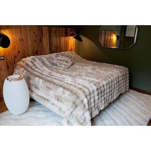 LINDER - Palomino - Sprei - Beige - Imitatiebont - 240 x 250 cm