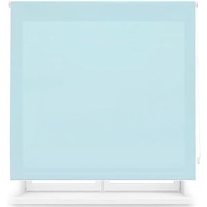 ECOMMERC3 | Transparant rolgordijn op maat, 150 x 175 cm, eenvoudige installatie, stofgrootte 147 x 170 cm, hemelsblauw