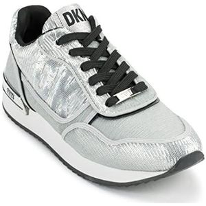 DKNY Women's Sequin Slip on Comfort Sneaker, SLVR/BLK, 7.5