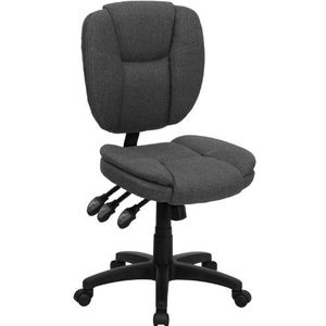 Flash Furniture multifunctionele stoel met middelhoge rugleuning, ergonomisch, stof Zonder armen Mid-Back Grijze stof.