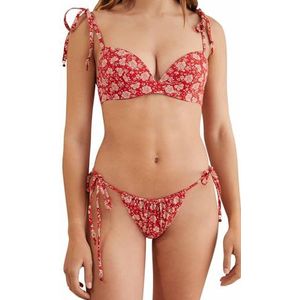 women'secret Braziliaanse bikinibroekje met bloemen, rode print, L