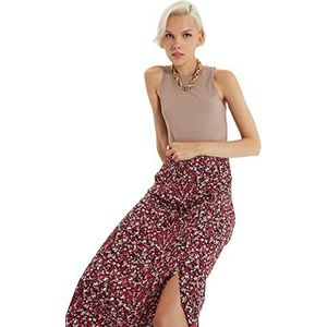 Trendyol Vrouwen veelkleurige bloemmotief tip gedetailleerde rok, Meerkleurig, 58 NL
