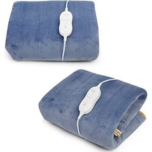 Elektrische deken 180 x 85 cm | 2 temperatuurniveaus | Verwarmingsmantel met afstandsbediening | Elektrische deken met bodemverwarming | lichtblauwe elektrische deken