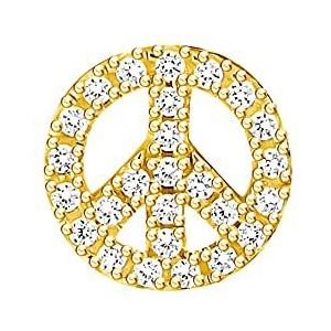 Thomas Sabo Dames enkele oorstekers goud peace witte stenen 925 sterling zilver H2218-414-14, Eén maat, Zilver, Zirkonia