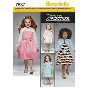 Simplicity s7887. BB patroon jurk/bolero meisje papier wit 21 x 15 cm