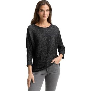 TOM TAILOR - Trui - Zwart - Losse Pasvorm - Driekwart Mouw