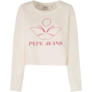 Pepe Jeans Dames Lorelai Sweatshirt, Wit (Canvas Wit), M, Wit (Canvas Wit), M