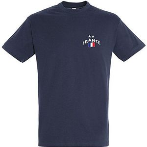 Supportershop Frankrijk Champions 2 sterren T-shirt Heren Navy Blauw FR