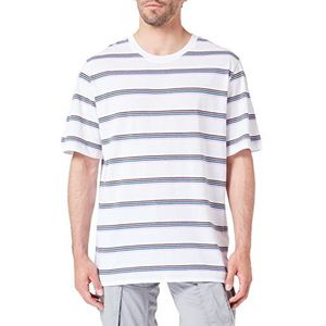 JACK & JONES Jorpalma Stripe Tee Ss Crew Neck T-shirt voor heren, wit (bright white), M