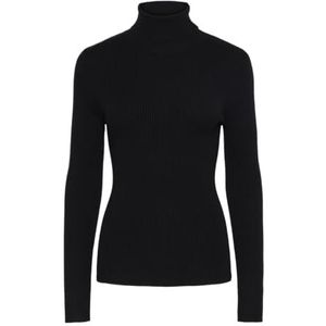 PIECES Pcmira Ls Gebreide trui met rolkraag voor dames, zwart, L