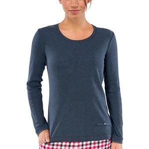 Schiesser Dames pyjama top, blauw (blauw-grijs-mel). 828), 42