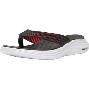 Skechers Heren Sport Vapor Foam Sandaal, Zwarte Kpu Rode Trim, 41 EU